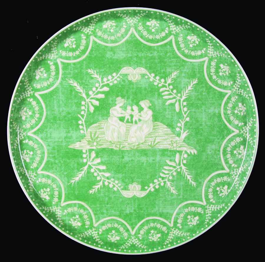 Crespieres Green Cake Plate by Philippe Deshoulieres-1