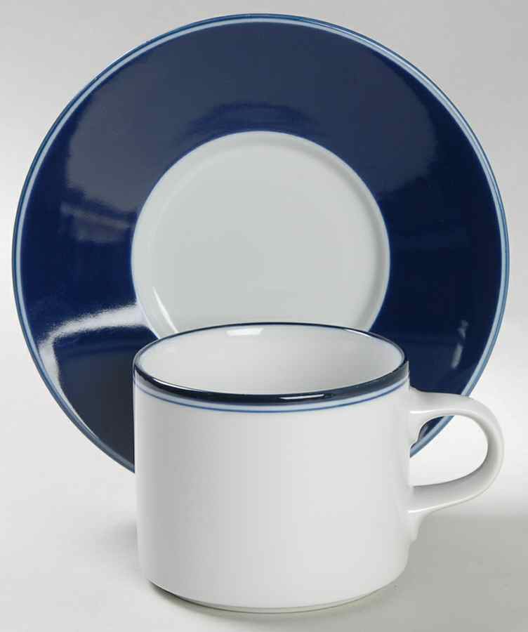 Adagio Blue (Japan) Flat Cup & Saucer Set by Dansk-1