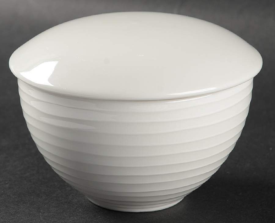 Studio White Sugar Bowl & Lid by Design House-1