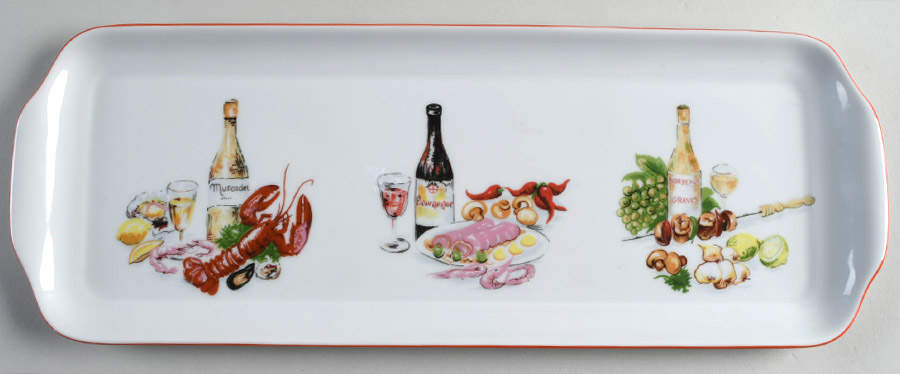 Wine And Cheese Rectangular Tray by Philippe Deshoulieres-1