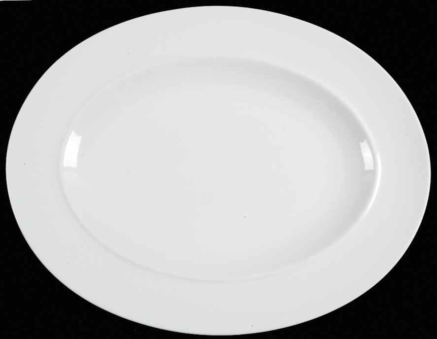 White 14" Oval Serving Platter by Denby-Langley-1