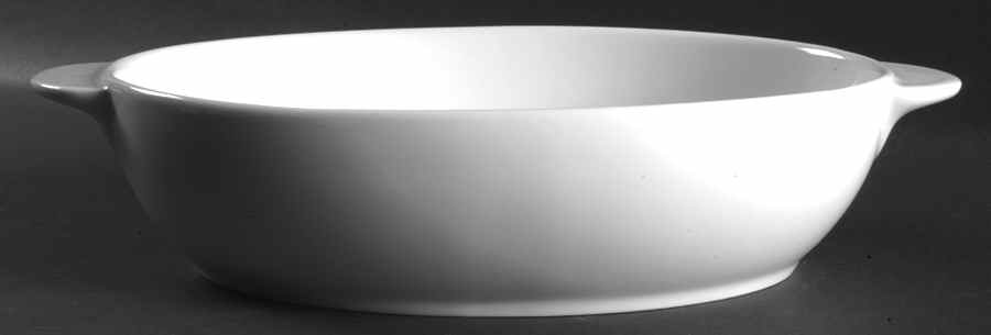 White 13" Oval Baker by Denby-Langley-1
