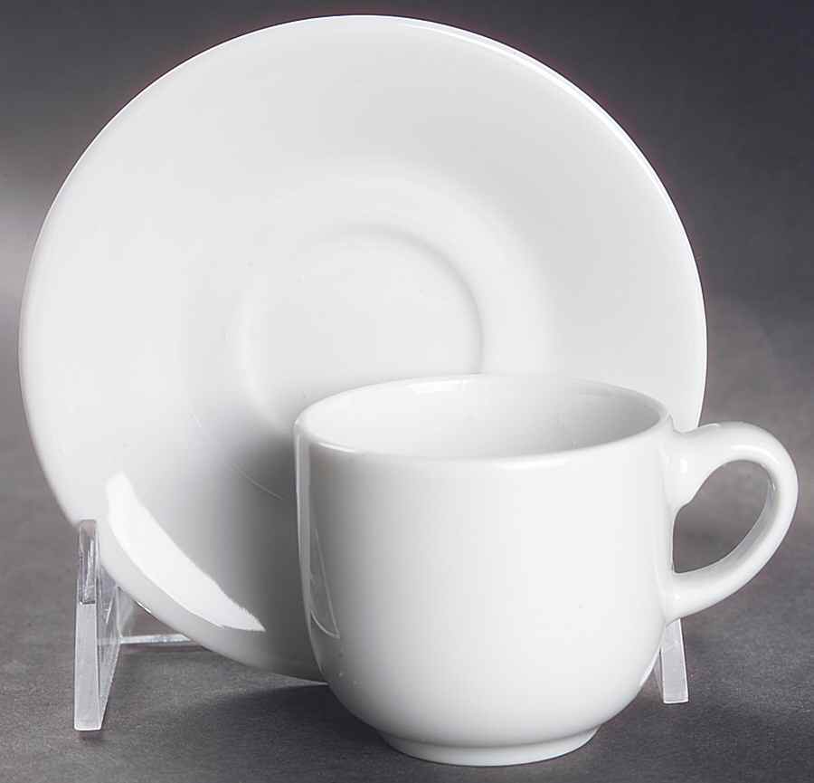 White Flat Demitasse Cup & Saucer Set by Denby-Langley-1
