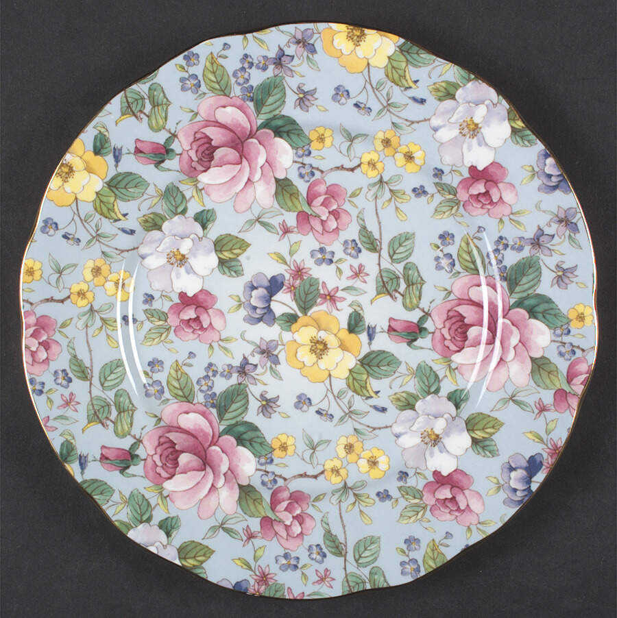 Chelsea Garden Ocean Blue (Scalloped) Salad Plate by Duchess-1
