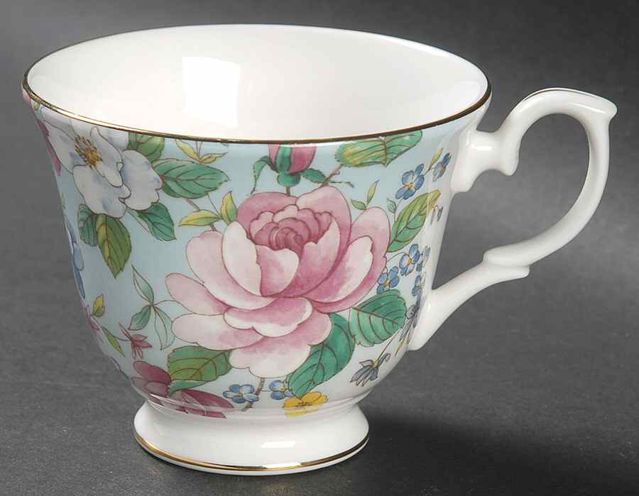 Chelsea Garden Ocean Blue (Scalloped) Footed Cup by Duchess-1