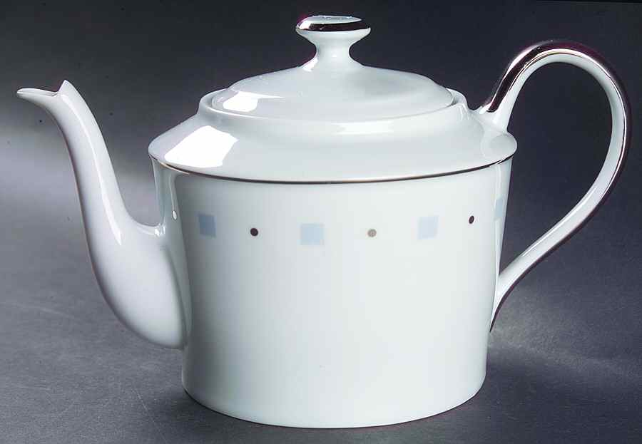 Baltik White & Blue Teapot & Lid by Philippe Deshoulieres-1