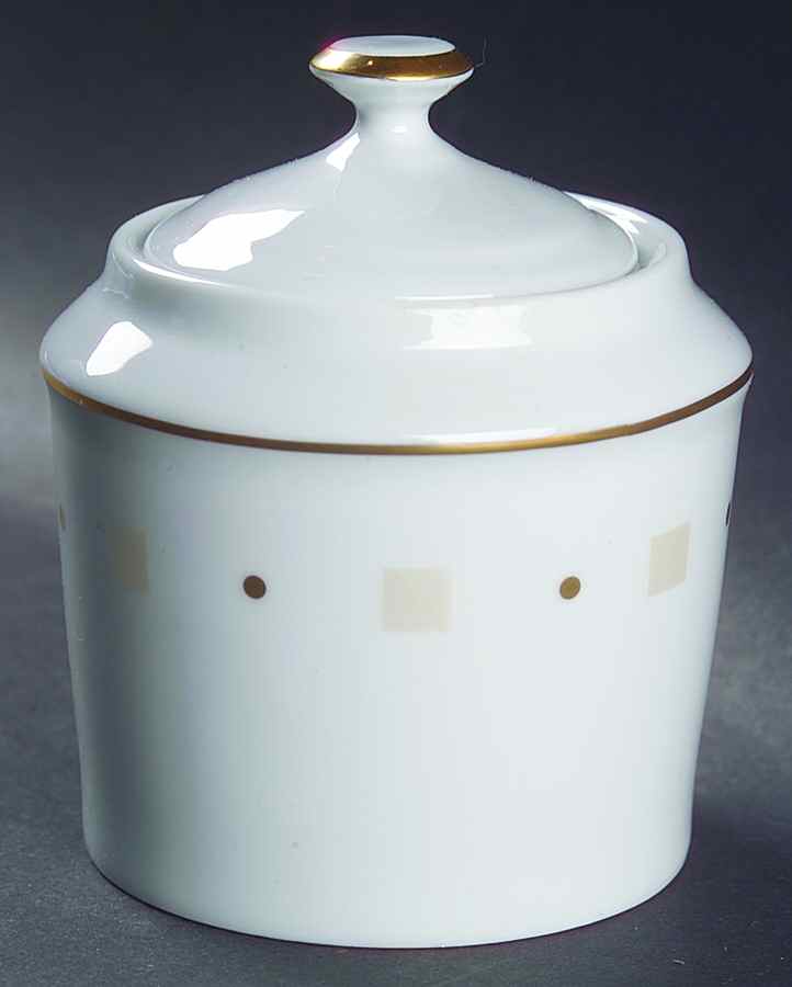 Baltik White & Sand (Ivory) Sugar Bowl & Lid by Philippe Deshoulieres-1
