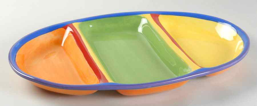 Caribe (Accessories) 3-Part Oval Divided Server by Dansk-1