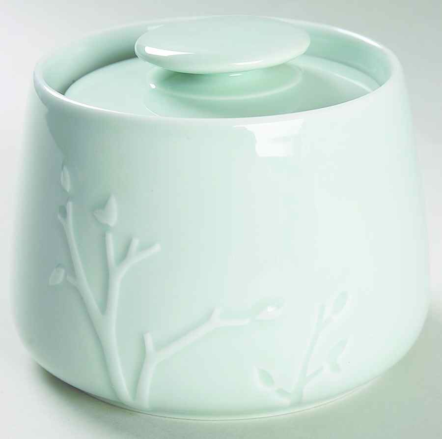 Wild Willow Celadon Sugar Bowl & Lid by Dansk-1