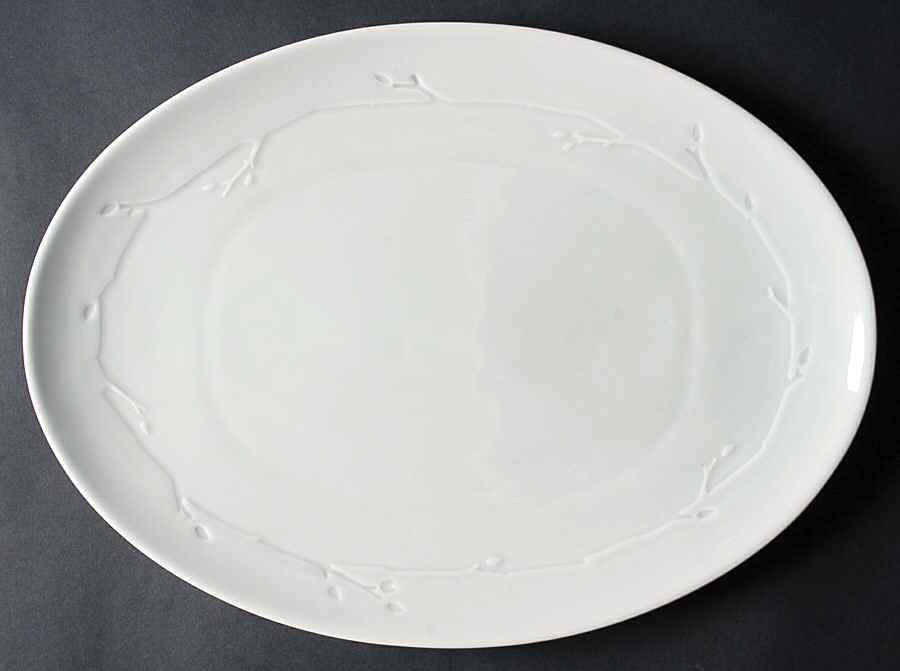 Wild Willow Celadon 15" Oval Serving Platter by Dansk-1