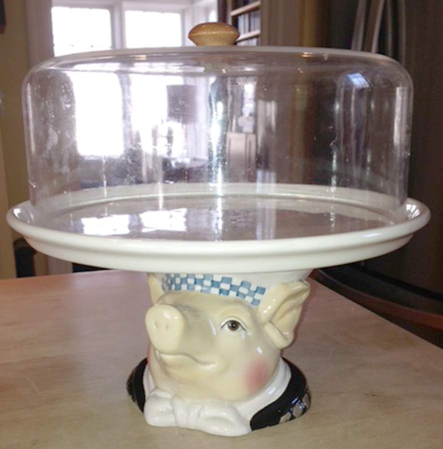 Jam Bon 9" Diameter Pedestal Cake Stand & Glass Dome by Department 56-1