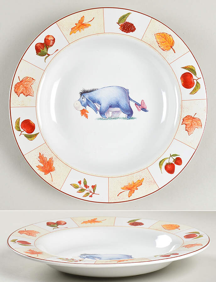 Winnie The Pooh (Red Grid Border) 9" Individual Pasta Bowl by Disney-1