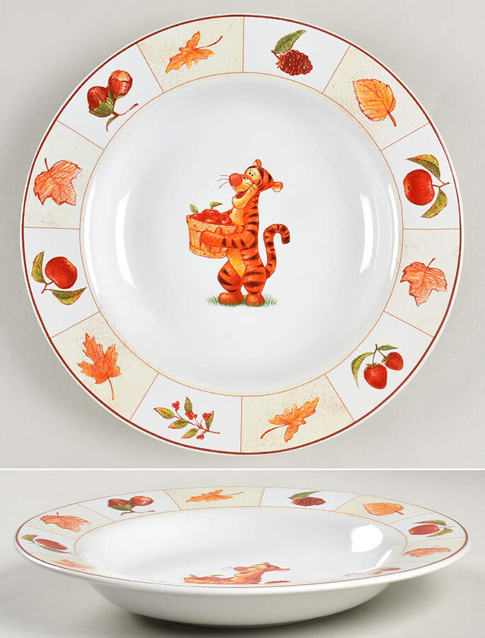 Winnie The Pooh (Red Grid Border) 9" Individual Pasta Bowl by Disney-1