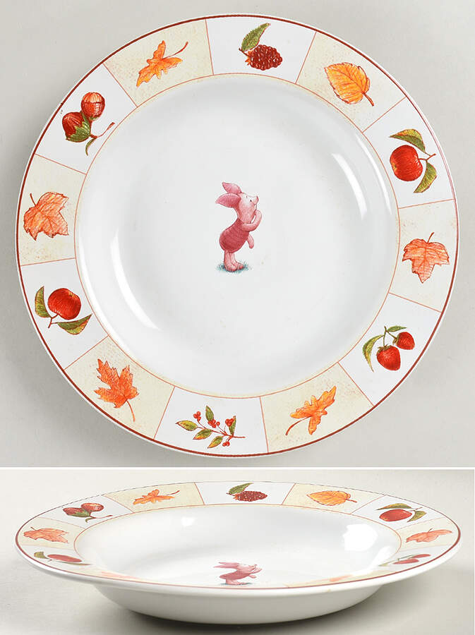 Winnie The Pooh (Red Grid Border) 9" Individual Pasta Bowl by Disney-1
