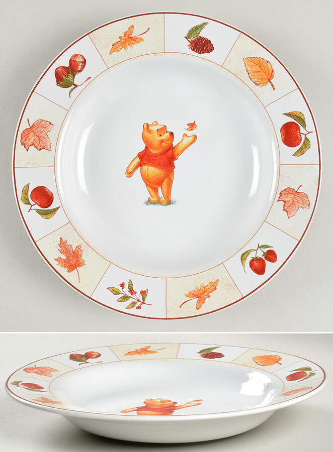 Winnie The Pooh (Red Grid Border) 9" Individual Pasta Bowl by Disney-1