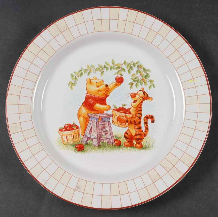 Winnie The Pooh (Red Grid Border) Salad Plate by Disney-1