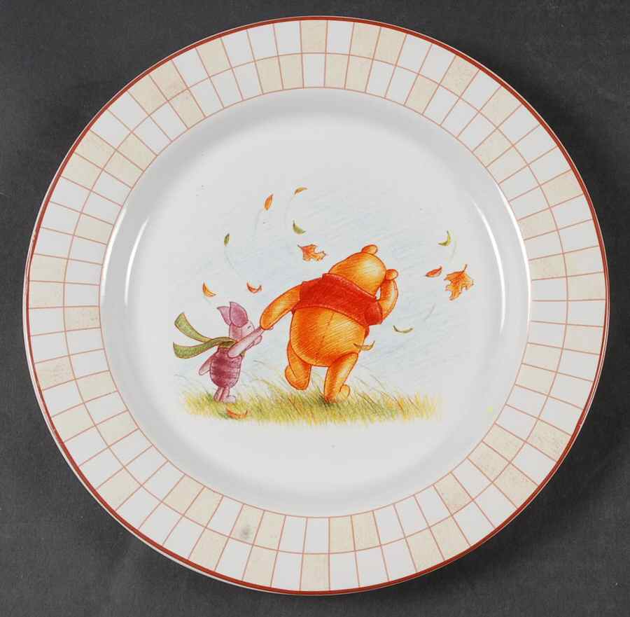 Winnie The Pooh (Red Grid Border) Salad Plate by Disney-1