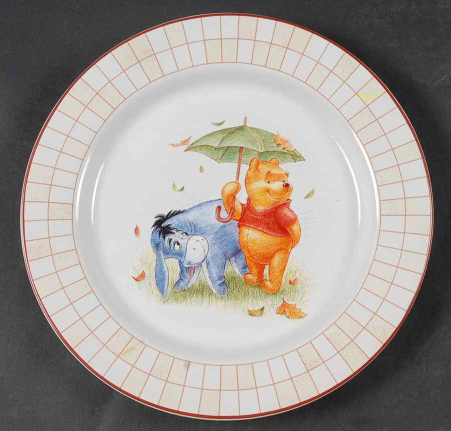 Winnie The Pooh (Red Grid Border) Salad Plate by Disney-1