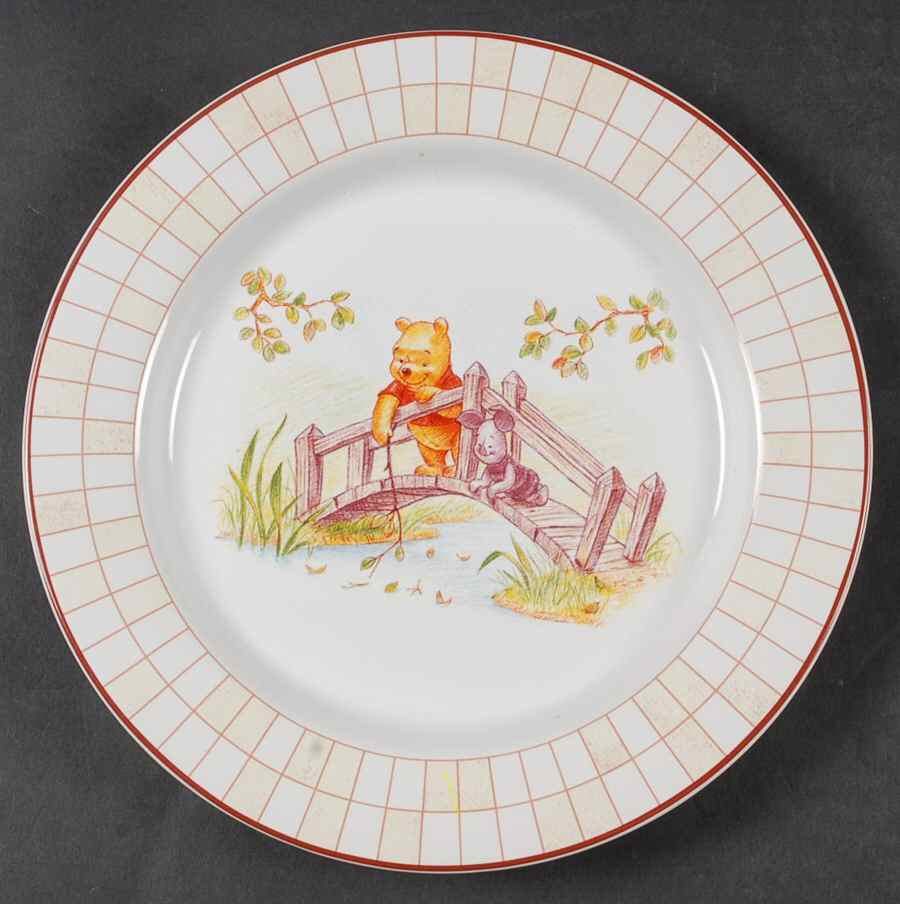 Winnie The Pooh (Red Grid Border) Salad Plate by Disney-1