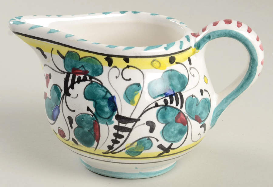 Green Rooster (Orvieto) Creamer by Deruta (Italy)-1