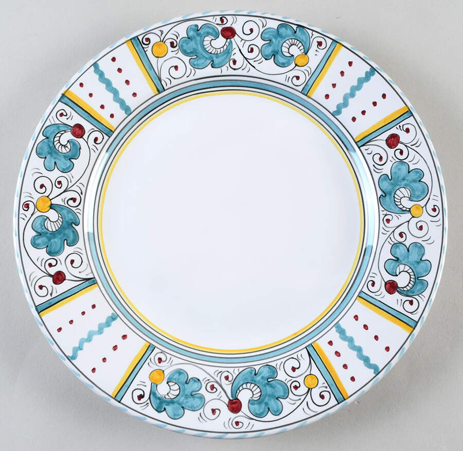 Green Rooster (Orvieto) Dinner Plate by Deruta (Italy)-1