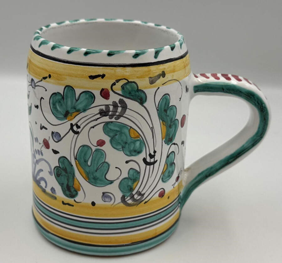 Green Rooster (Orvieto) Mug by Deruta (Italy)-1