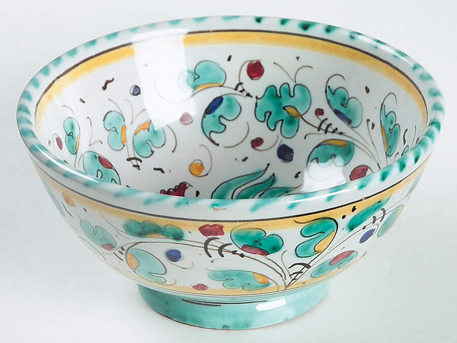 Green Rooster (Orvieto) Rice Bowl by Deruta (Italy)-1