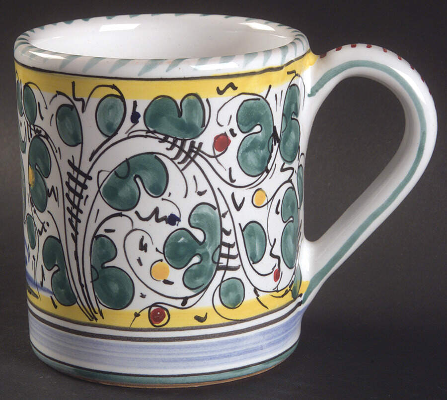Green Rooster (Orvieto) Mug by Deruta (Italy)-1