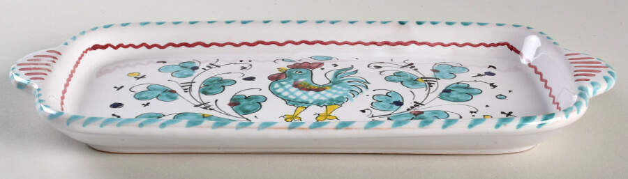 Green Rooster (Orvieto) Relish by Deruta (Italy)-1