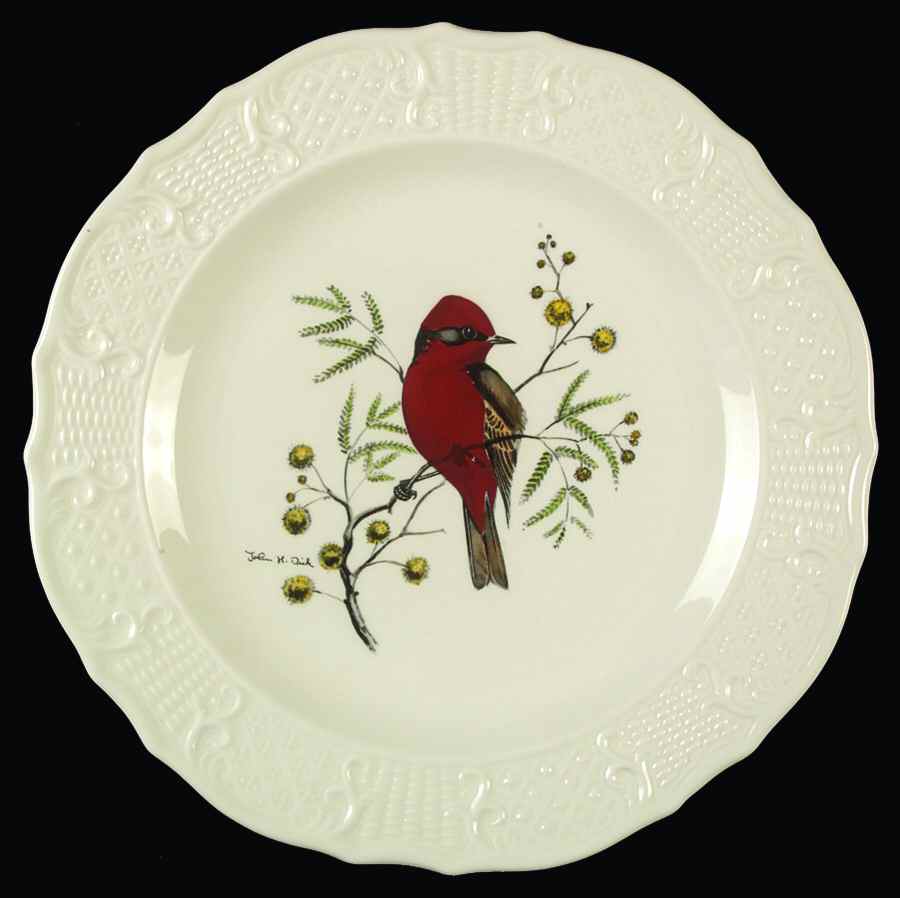 Birds of America (Scroll Rim) Dinner Plate by Delano Studios-1