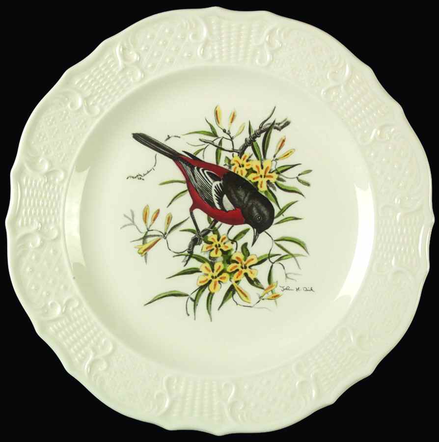 Birds of America (Scroll Rim) Dinner Plate by Delano Studios-1