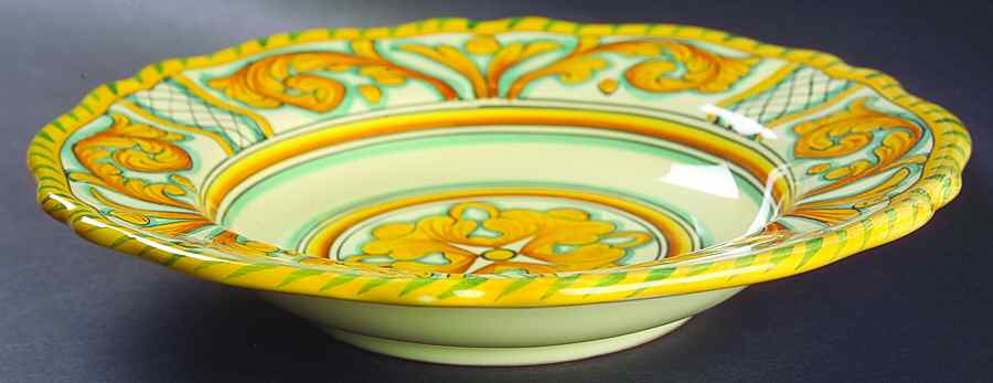 Tiberio Large Rim Soup Bowl by Deruta (Italy)-1