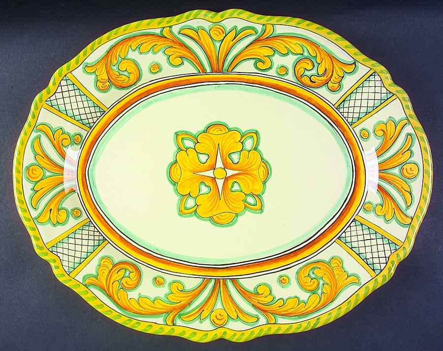 Tiberio 17" Oval Serving Platter by Deruta (Italy)-1