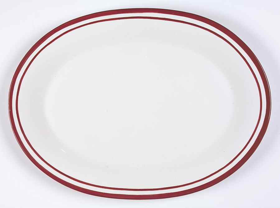 Circa Red 16" Oval Serving Platter by Dansk-1