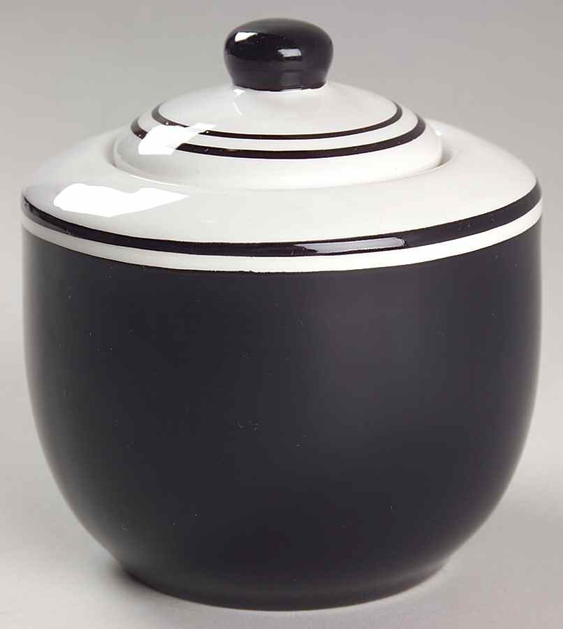 Circa Black Sugar Bowl & Lid by Dansk-1