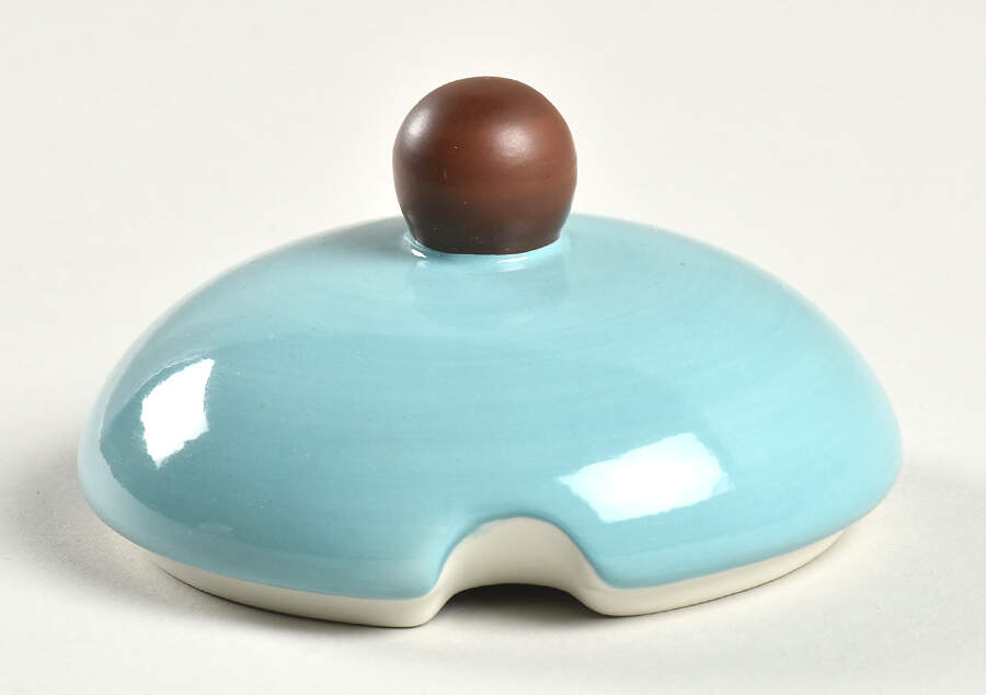 Stacking Stripe Teal Lid for Sugar Bowl by Dansk-1
