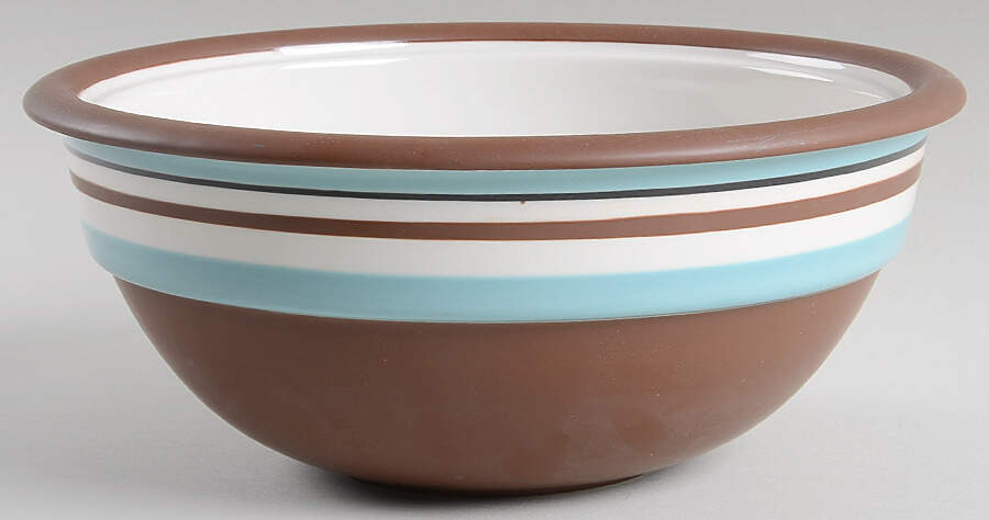 Stacking Stripe Teal 9" Round Vegetable Bowl by Dansk-1