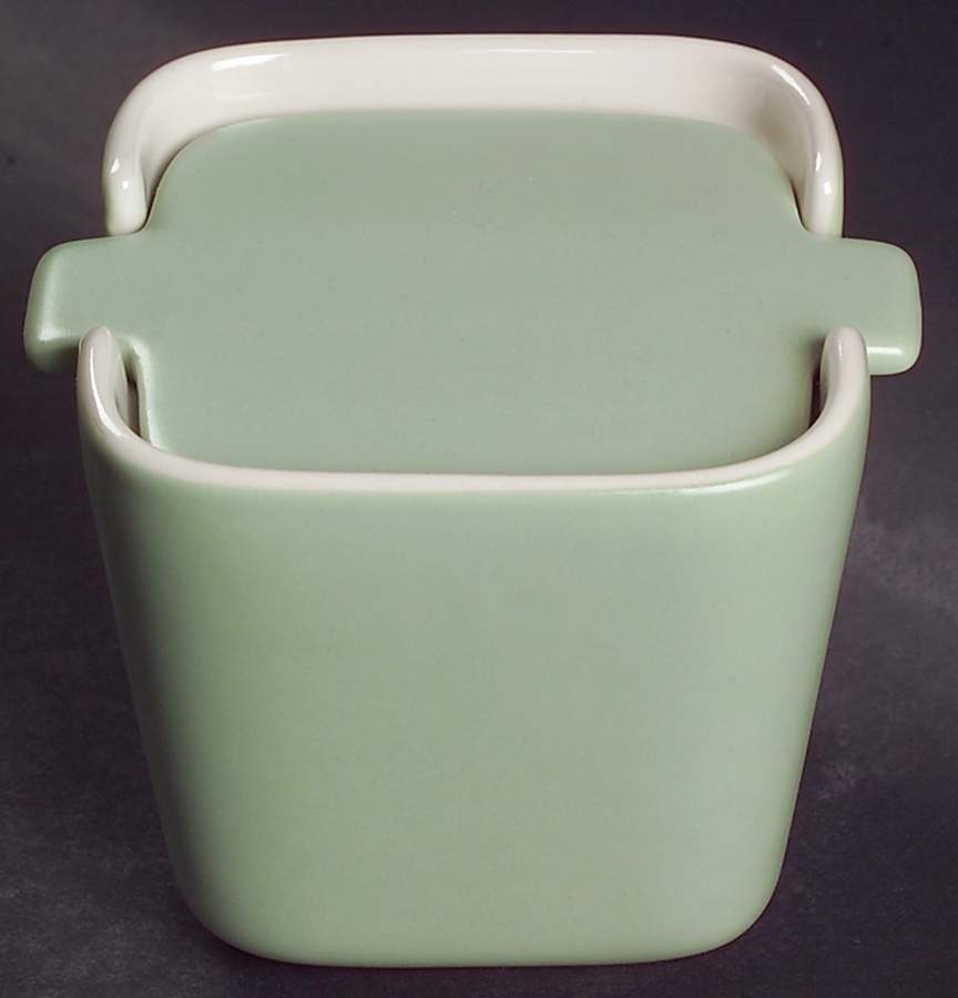 Ang.L Fern (Green) Sugar Bowl & Lid by Dansk-1