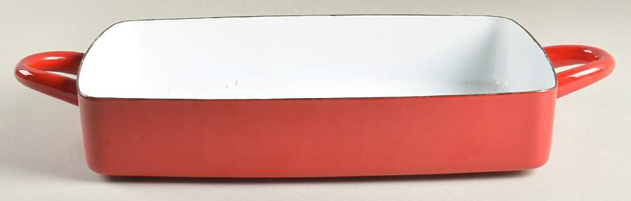 Bistro Enamel Red 13" Metal Rectangular Baker by Dansk-1