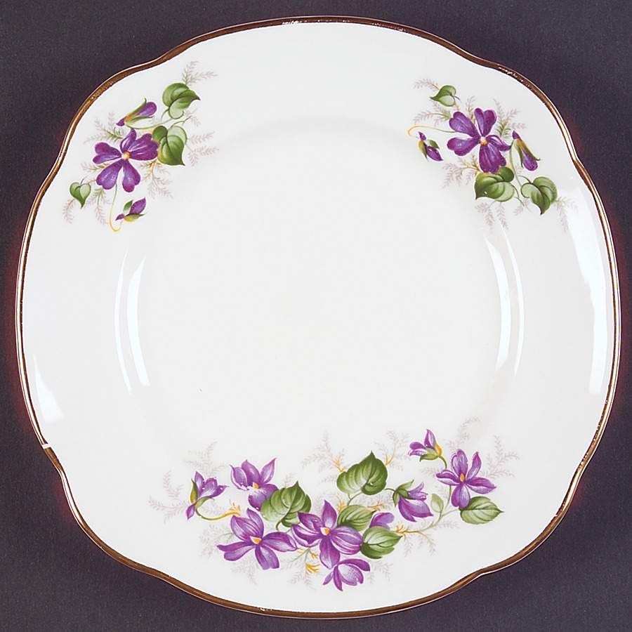 Violets Square Bread & Butter Plate by Duchess-1