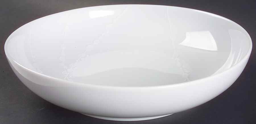 White Trace 9" Individual Pasta Bowl by Denby-Langley-1