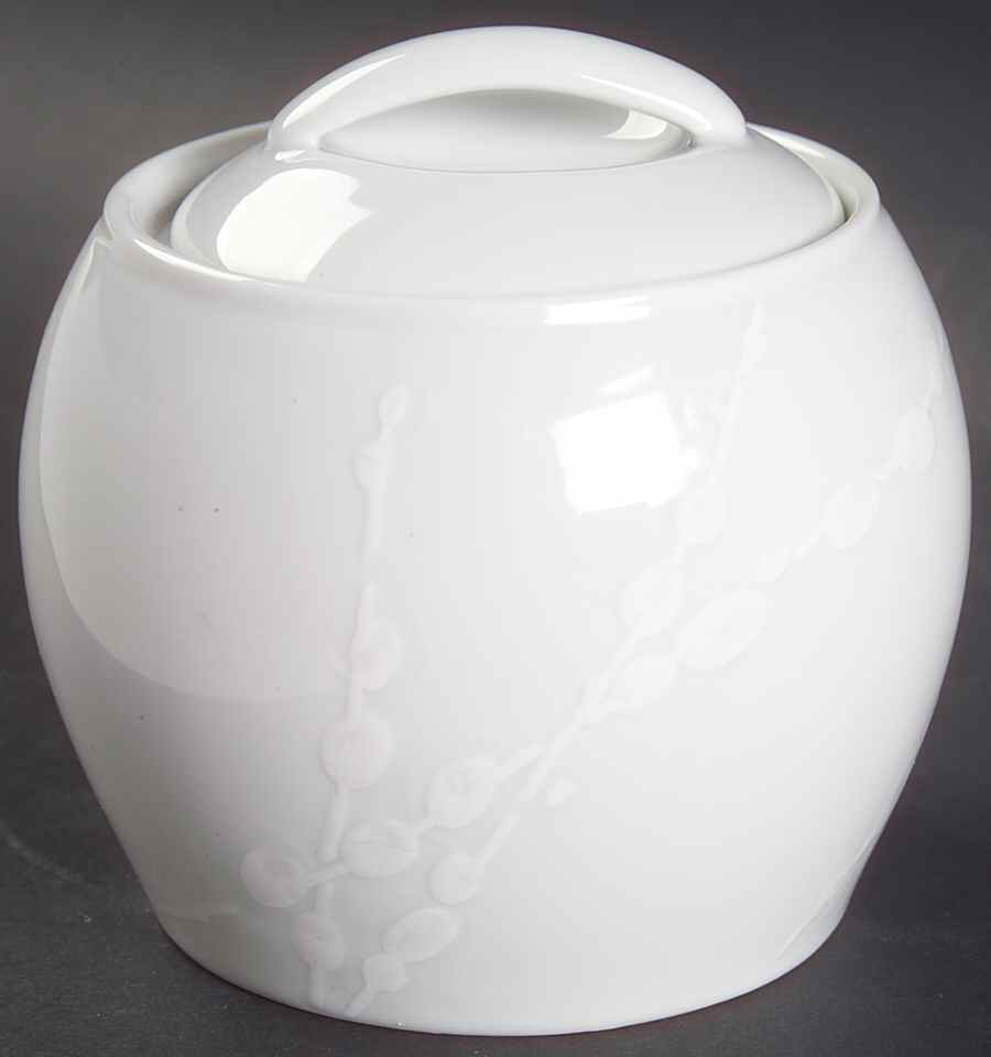 White Trace Sugar Bowl & Lid by Denby-Langley-1