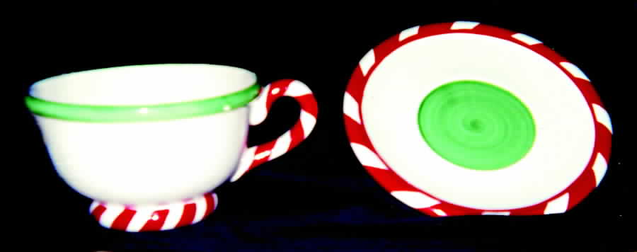Peppermint Jumbo Cup & Saucer Set by Department 56-1