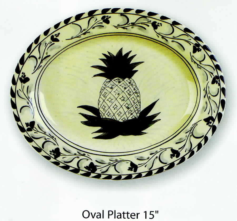 Pineapple 15" Oval Serving Platter by Dovis Designs-1