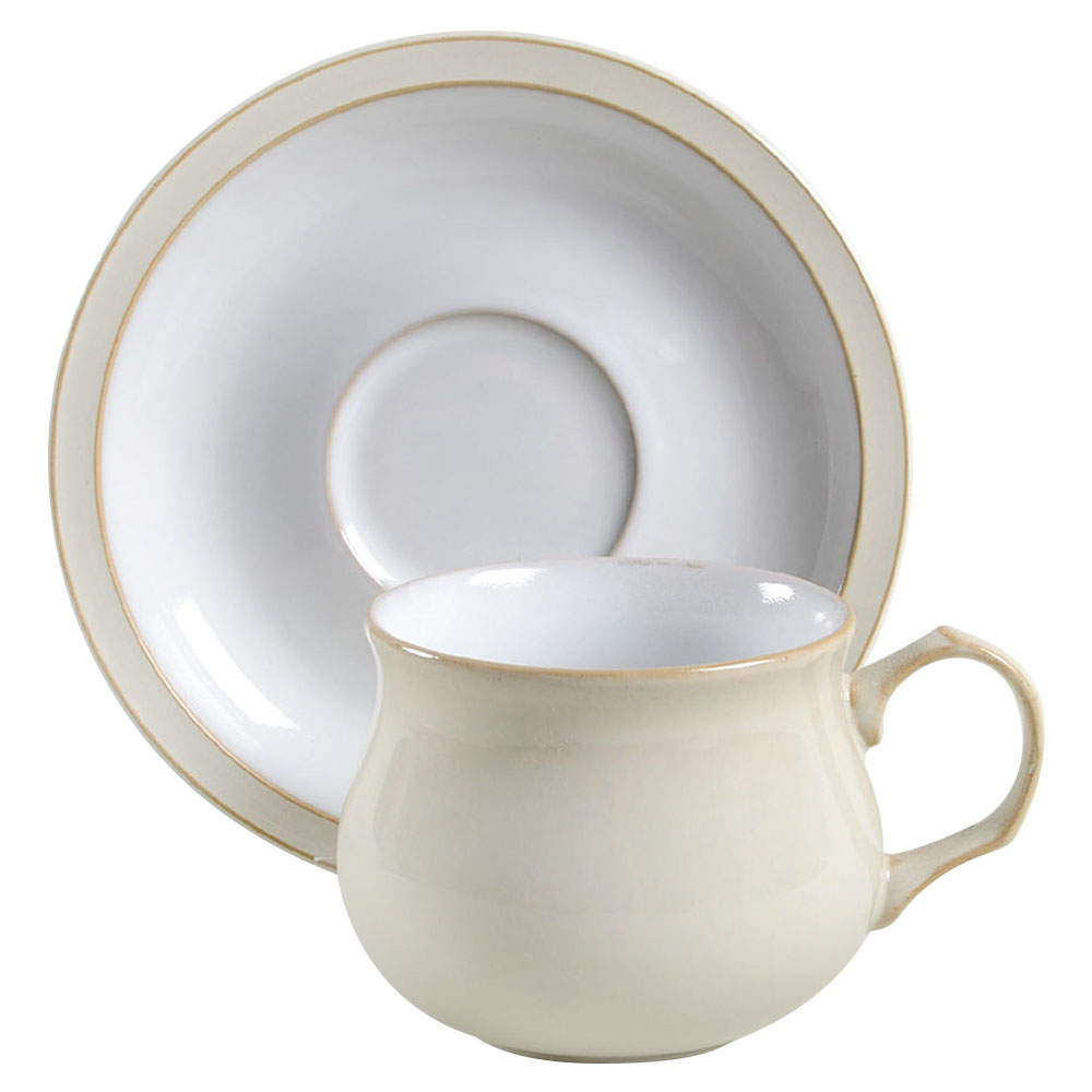 Linen Flat Cup & Saucer Set by Denby-Langley-1