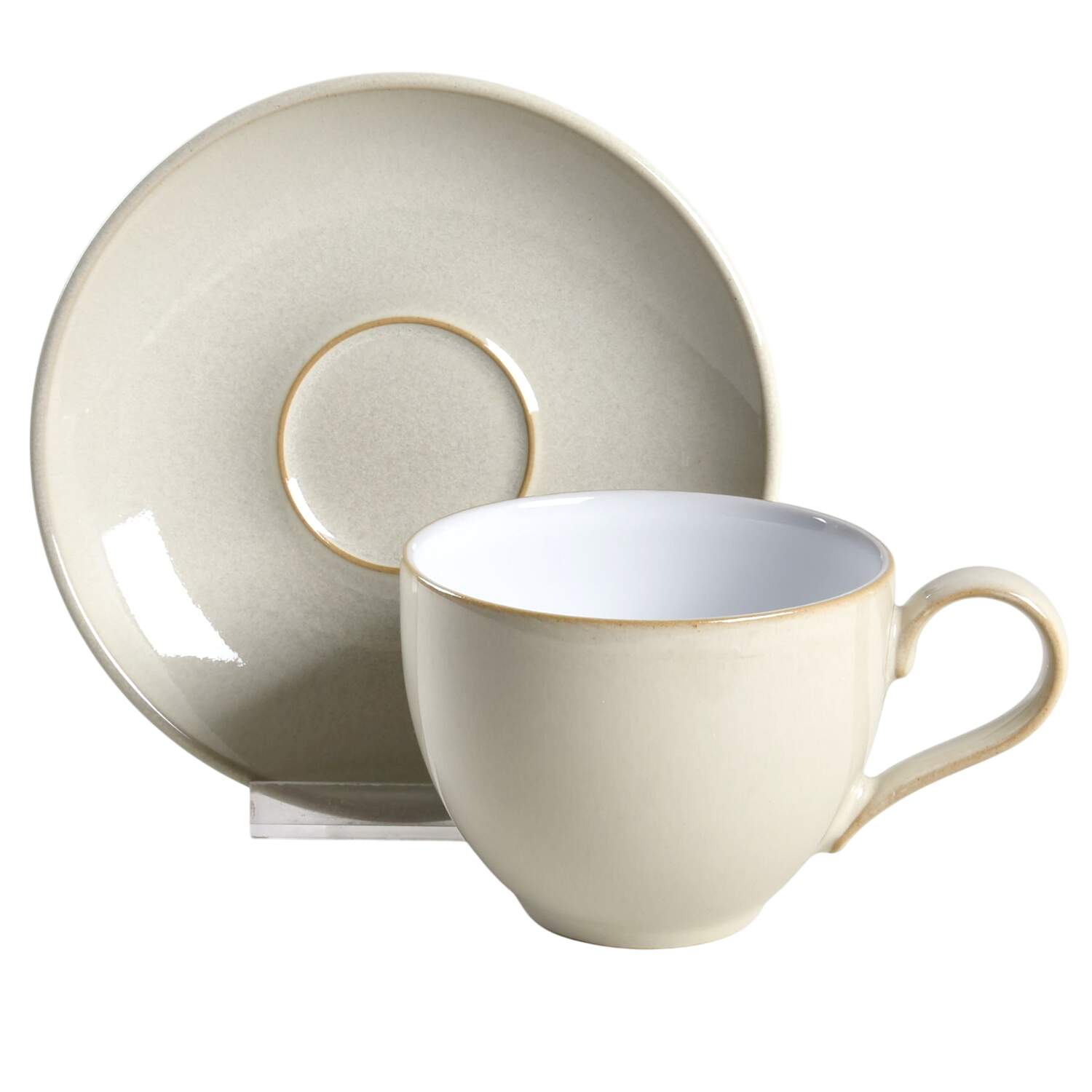 Linen Flat Cup & Saucer Set by Denby-Langley-1