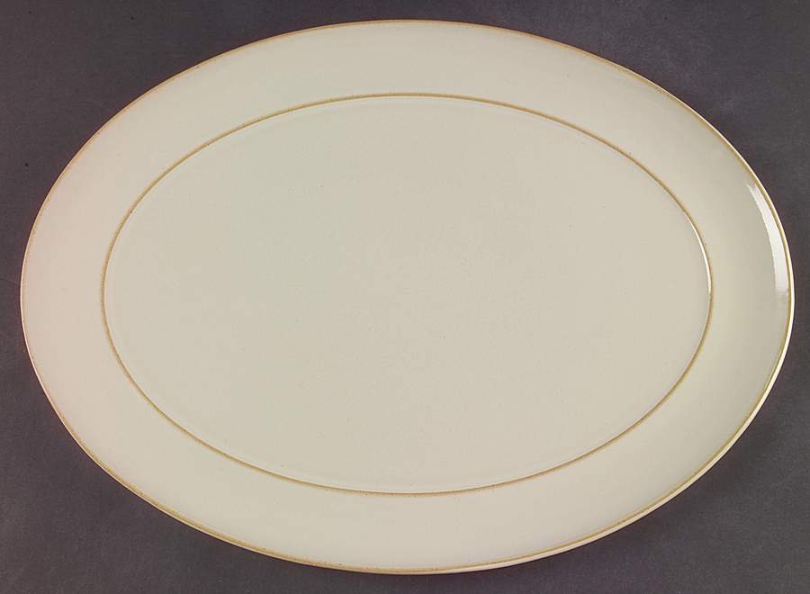 Linen 14" Oval Serving Platter by Denby-Langley-1