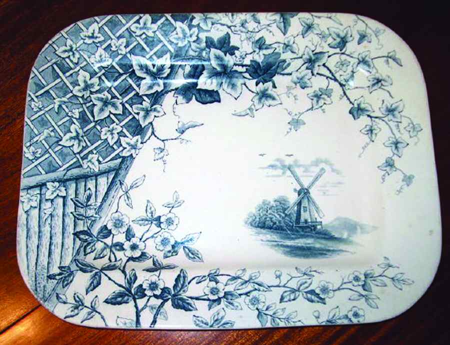 Victor Blue 16" Oval Serving Platter by JH Davis-1