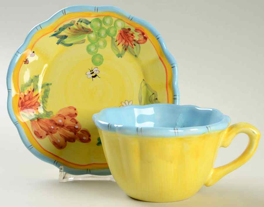 Provencal Flat Cup & Saucer Set by Department 56-1