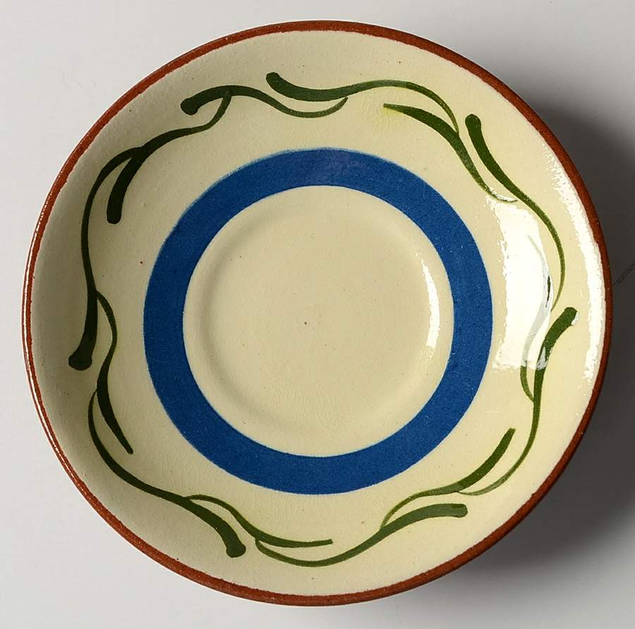 Torquay Devon Motto Ware Saucer for Footed Cup by Dartmouth-1